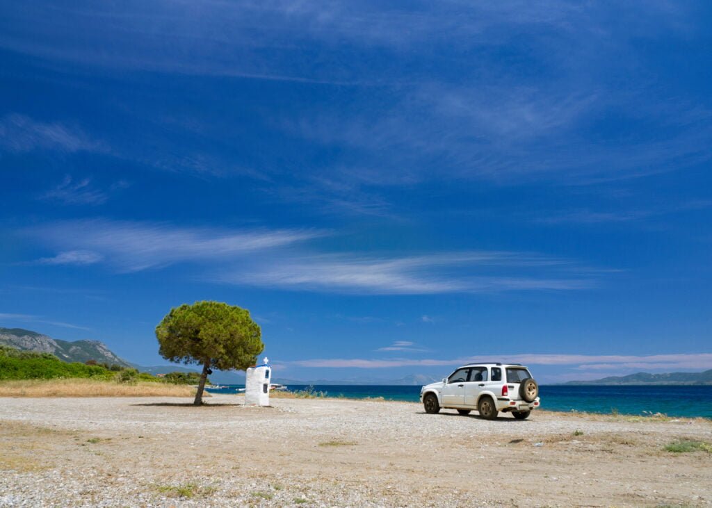 Beautiful sea on a sunny day in the Aegean Sea. Greece